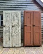 2x Antiek Houten locker, tuinkast, werkplaatskast, kast, Ophalen, Gebruikt