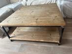 Stoere salontafel steigerhout & staal 100x100, Huis en Inrichting, Tafels | Salontafels, Gebruikt, 100 tot 150 cm, Vierkant, Ophalen of Verzenden