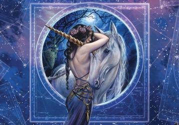 Alchemy Mythicorn behang Unicorn Zodiac - Eenhoorn en vrouw beschikbaar voor biedingen