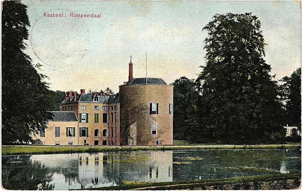 913014 Roozendaal Gld 1908 kasteel Gelopen met zegel