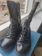 Zwarte leren laarzen maat 37, Kleding | Dames, Schoenen, Ophalen of Verzenden, Gedragen, Zwart, Lage of Enkellaarzen