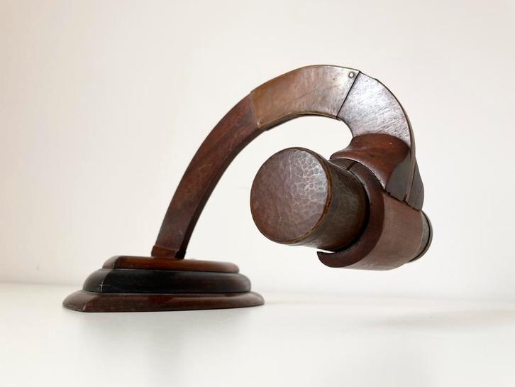 Unieke pianolamp, tafellamp, Amsterdamse school, Art deco, Huis en Inrichting, Lampen | Tafellampen, Gebruikt, Minder dan 50 cm