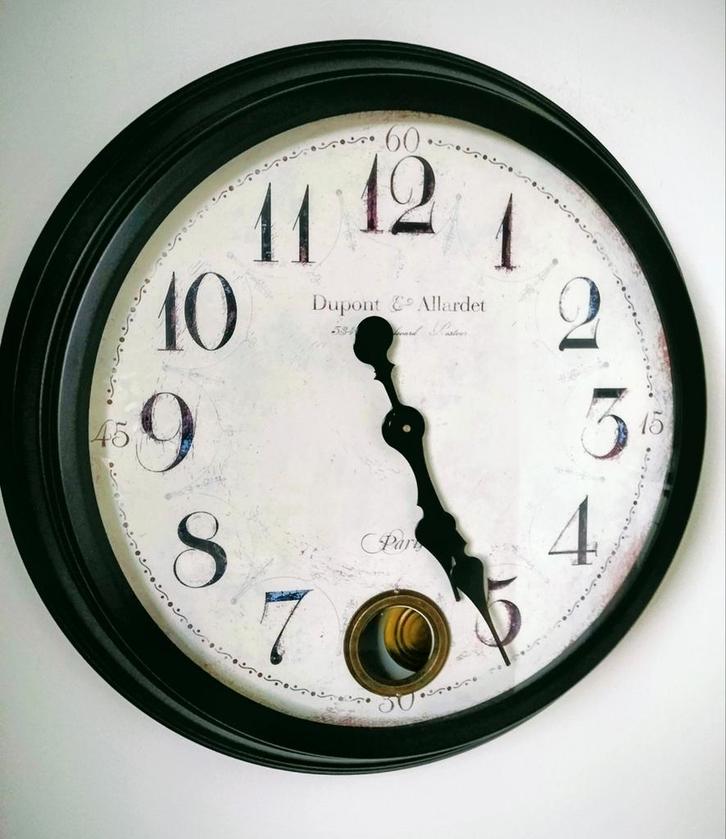 Dupont & Allardet Paris klok met slinger, Huis en Inrichting, Woonaccessoires | Klokken, Gebruikt, Wandklok, Analoog, Ophalen of Verzenden