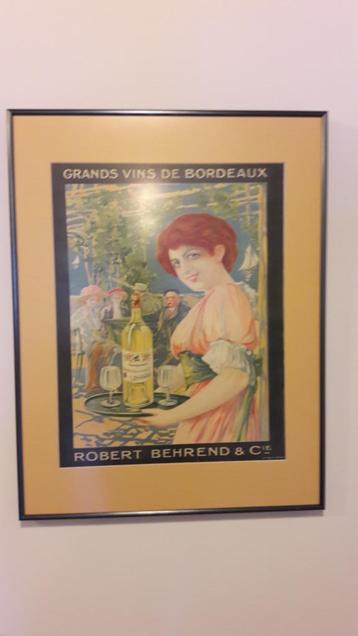 Vintage poster Bordeaux wijn beschikbaar voor biedingen