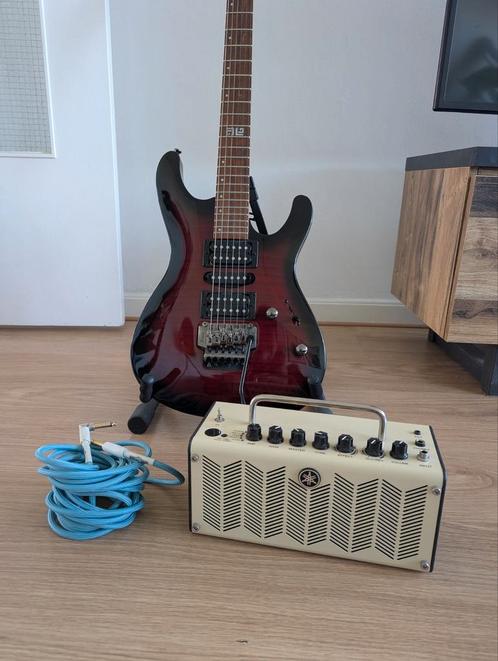 Ibanez KIKOSP2 red burst + Yamaha THR5 amp + cable + case, Muziek en Instrumenten, Snaarinstrumenten | Gitaren | Elektrisch, Zo goed als nieuw