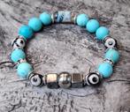 Nieuwe 10mm Herenarmband van Howliet, Hematiet en Agaat, Overige materialen, Met edelsteen, Blauw, Nieuw