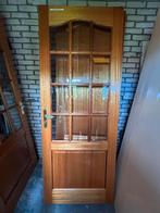 Hardhouten deur (voor binnen en buiten) met glas, Ophalen, Gebruikt, 80 tot 100 cm, Binnendeur