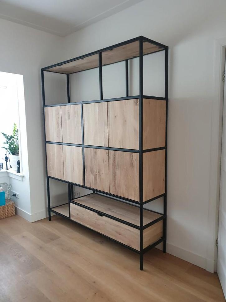 Industriële kast | stalen wandkast | vakkenkast Eiken, Huis en Inrichting, Woonaccessoires | Overige, Nieuw, Ophalen of Verzenden
