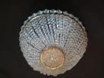 Antieke kristallen plafonniere van strengen kristallen krale, Ophalen of Verzenden, Gebruikt