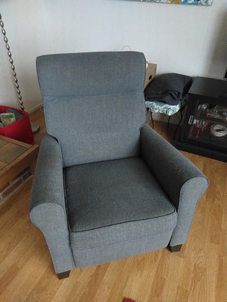 Grijze relaxfauteuil Ikea onbeschadigd als nieuw!, Huis en Inrichting, Fauteuils, Zo goed als nieuw, Stof, 75 tot 100 cm, 75 tot 100 cm