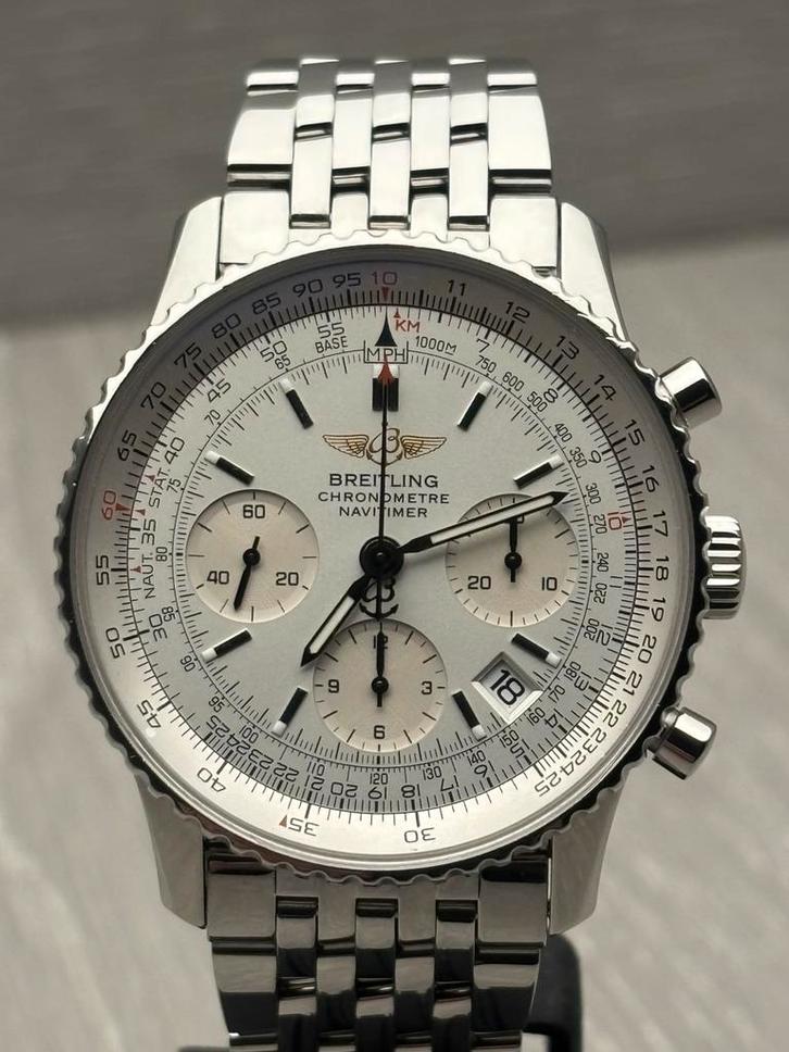 Breitling Navitimer (full set), Sieraden, Tassen en Uiterlijk, Horloges | Heren, Zo goed als nieuw, Breitling, Staal, Ophalen of Verzenden