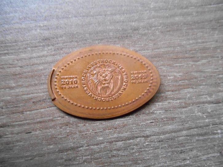 Pressed pennies souvenir Vestrock Pressed penny adv 2, Postzegels en Munten, Penningen en Medailles, Overige materialen, Nederland
