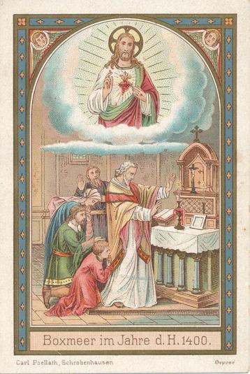 Mooi oud steendruk  devotieprentje : Boxmeer H. Bloed beschikbaar voor biedingen