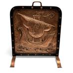 Arts and crafts koperen haardscherm, John Pearson 1905, Huis en Inrichting, Haarden, Ophalen of Verzenden, Gebruikt, Vrijstaande haard