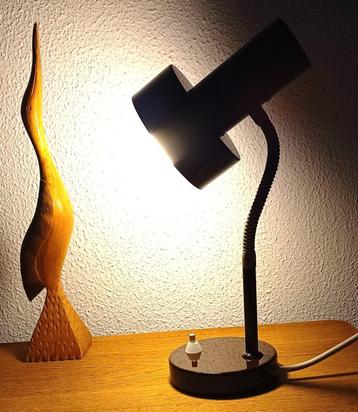 Vintage bureaulamp /je  uit de seventies -bruin retro lampje beschikbaar voor biedingen