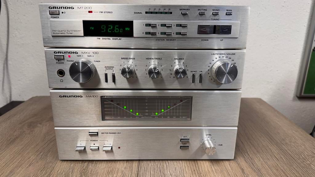 Grundig MA100 / MXV 100 / MT 200 retro mini audio set, Audio, Tv en Foto, Overige merken, Info@grundig.de, Gebruikt, Tuner of Radio