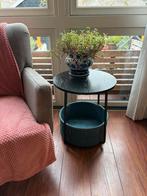 VASAGLE Bijzettafel Zwart/Turquoise Mand helemaal perfect, Huis en Inrichting, Tafels | Bijzettafels, 45 tot 60 cm, Minder dan 55 cm