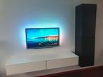 SET: hoogglans wit zwevend tv meubel + bruin/zwarte hangkast, Ophalen, Overige materialen, Zo goed als nieuw, Minder dan 100 cm