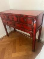 Sidetable rood hout (chinees), Huis en Inrichting, Tafels | Sidetables, Ophalen, 100 tot 150 cm, Zo goed als nieuw, Chinees