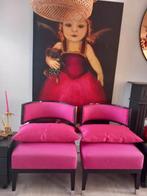 2 exclusieve fauteuils fuchia roze, Huis en Inrichting, Ophalen, Zo goed als nieuw