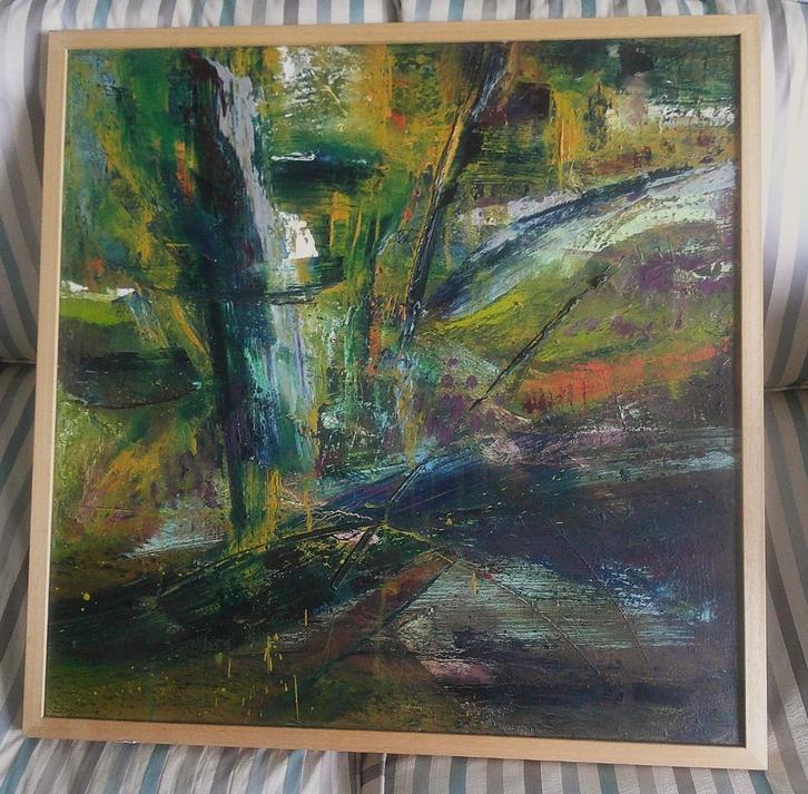 "Field" - Ladang 1996 - Nahum Suwarsita (geb.1965), Antiek en Kunst, Kunst | Schilderijen | Klassiek, Ophalen of Verzenden