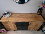 Mango Hout Dressoir Zwart met Stalen Poten, Huis en Inrichting, Kasten | Dressoirs, Ophalen