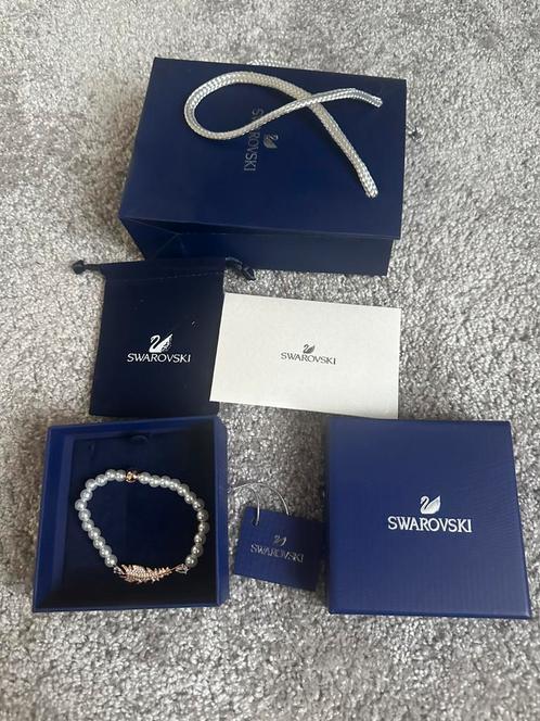 Swarovski armband Idyllia Veer, Wit, MAAT M Rosé goud, Sieraden, Tassen en Uiterlijk, Armbanden, Zo goed als nieuw, Elastiek, Wit