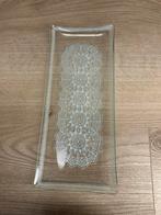 Glazen schaal met kantmotief – vintage, Ophalen of Verzenden