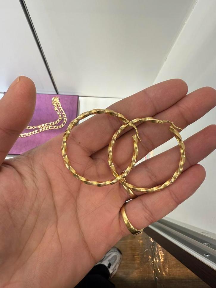 14k gouden wokkel oorbellen BLACK friday actie, Sieraden, Tassen en Uiterlijk, Armbanden, Goud, Goud, Ophalen of Verzenden