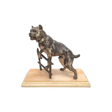 Antiek Frans beeld van een Bulldog Charles Valton beschikbaar voor biedingen