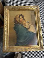 48 x 38 italiaans maria print gouden lijst, Ophalen of Verzenden
