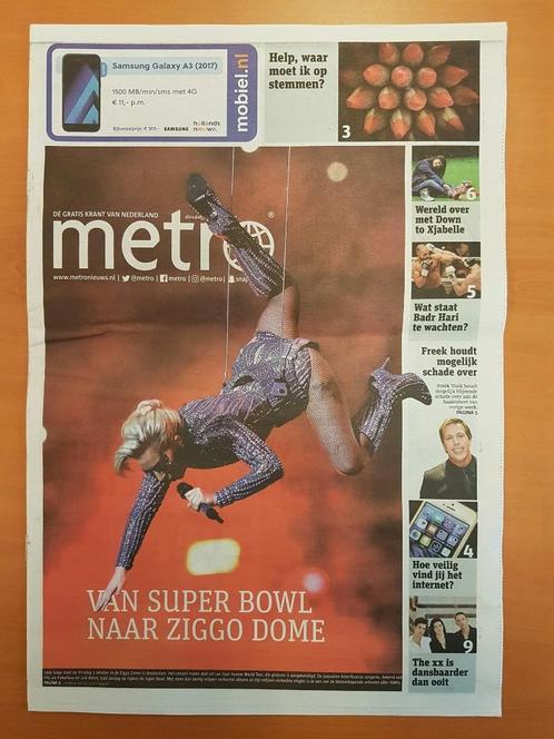 Metro krant cover Lady Gaga Joanne world tour, Verzamelen, Muziek, Artiesten en Beroemdheden, Nieuw, Boek, Tijdschrift of Artikel