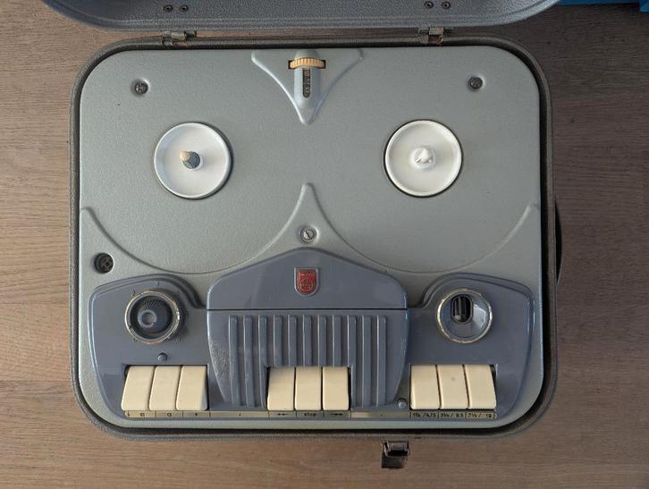Philips EL3516 Bandrecorder – Vintage, ca. 1958, Audio, Tv en Foto, Bandrecorders, Bandrecorder, Met stofkap, Ophalen