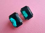 jwg Vintage 80s 90s aqua lucite stenen steen oorbellen clips, Sieraden, Tassen en Uiterlijk, Antieke sieraden, Verzenden, Overige materialen