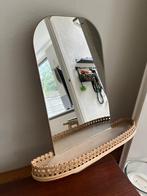 Rotan make-up/sieraden spiegel, Huis en Inrichting, Woonaccessoires | Spiegels, Ophalen, Minder dan 50 cm, Gebruikt, Minder dan 100 cm