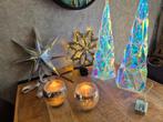 Kerstspullen zilver en meer... ster waxine houders 2 lampen, Ophalen of Verzenden, Zo goed als nieuw