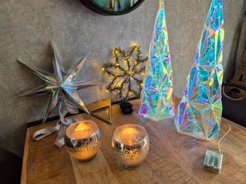 Kerstspullen zilver en meer... ster waxine houders 2 lampen beschikbaar voor biedingen