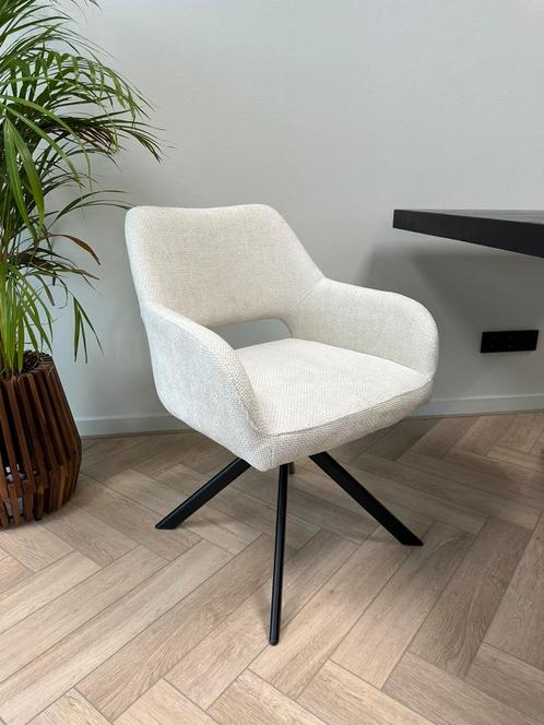 ‼️ Eetkamerstoelen draaibaar - eettafel stoelen - creme wit, Huis en Inrichting, Stoelen, Zo goed als nieuw, Vijf, Zes of meer stoelen