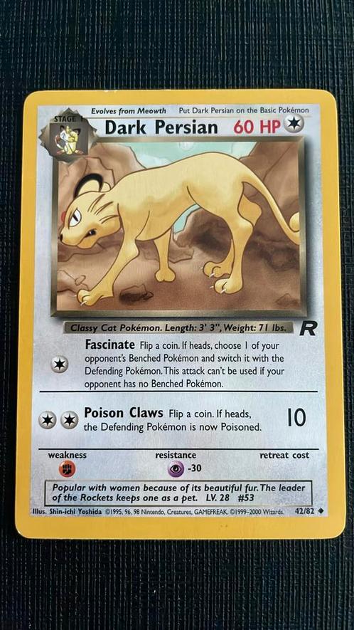 Dark Persian Team Rocket 42/82, Hobby en Vrije tijd, Verzamelkaartspellen | Pokémon, Zo goed als nieuw, Losse kaart, Ophalen of Verzenden