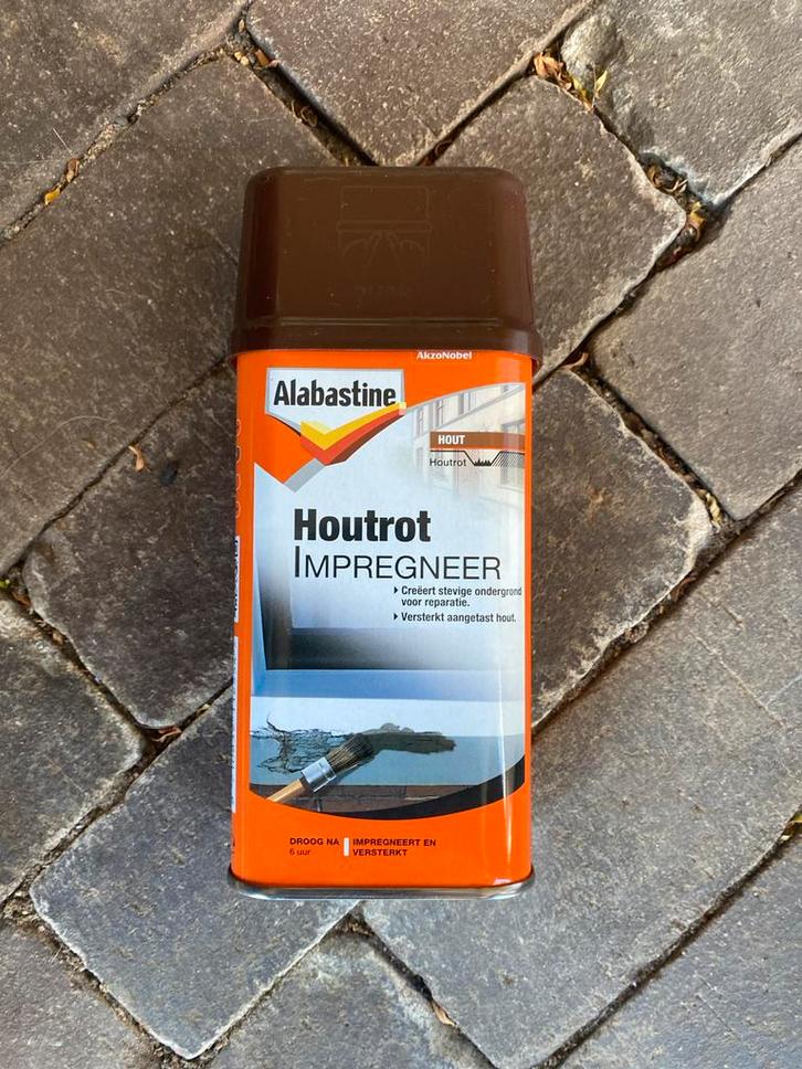 Alabastine Houtrot Impregneer 250ml, Doe-het-zelf en Verbouw, Verf, Beits en Lak, Nieuw, Beits, Minder dan 5 liter, Bruin, Ophalen of Verzenden