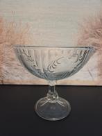 Vintage glazen fruitschaal op voet, Ophalen of Verzenden