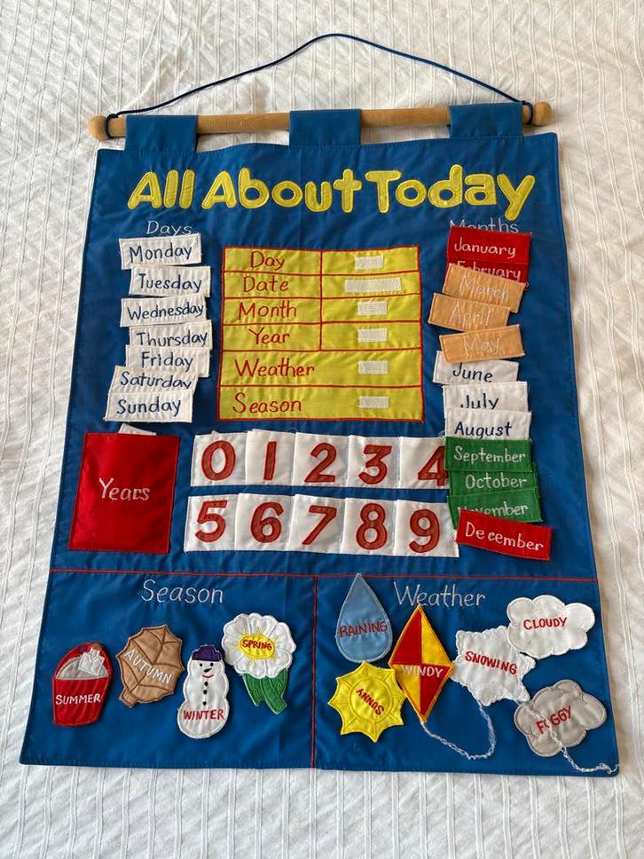 Educatieve Engelse Kalender "All About Today", Kinderen en Baby's, Speelgoed | Educatief en Creatief, Zo goed als nieuw, Taal en Lezen