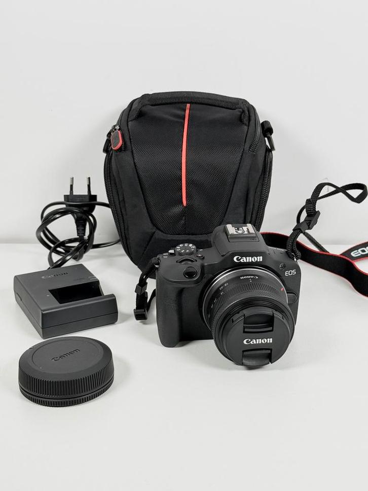 Canon EOS R100 + RF-S 18-45mm f/4.5-6.3 IS STM, Audio, Tv en Foto, Fotocamera's Digitaal, Zo goed als nieuw, Compact, Canon, Minder dan 4 keer