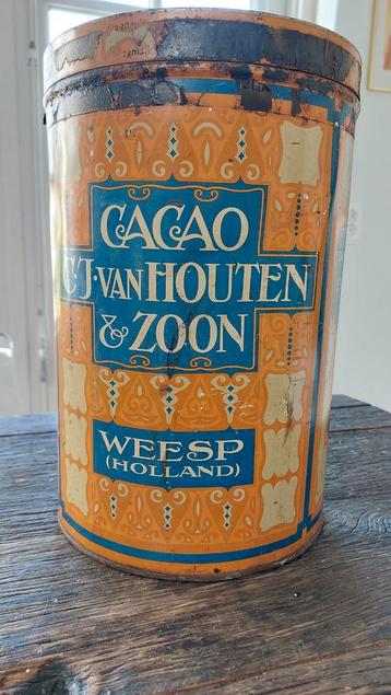 Vintage Cacao Blik C.J. Van Houten & Zoon Weesp beschikbaar voor biedingen