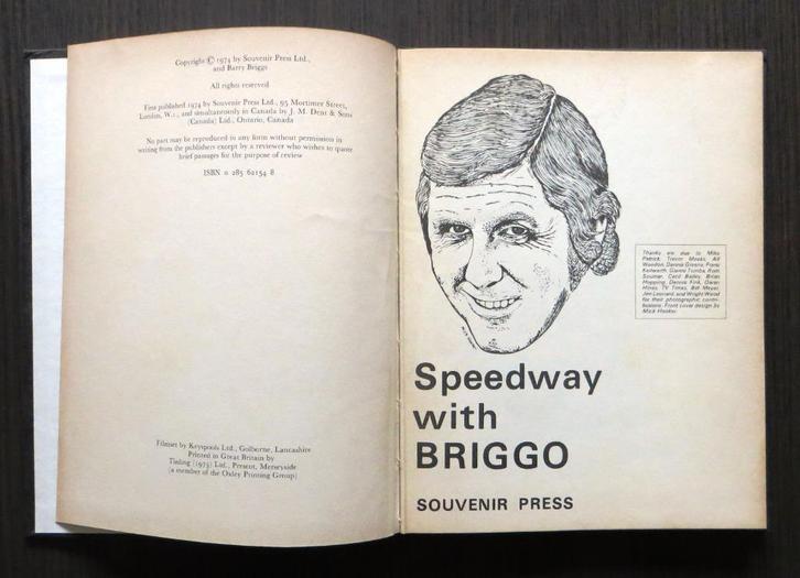 Speedway with BRIGGO (Barry Briggs) - 1974 (1e druk), Boeken, Motoren, Gelezen, Algemeen, Verzenden