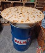 Sta-tafel Palm bier, Huis en Inrichting, Tafels | Bijzettafels, Ophalen, Rond, Zo goed als nieuw, 75 cm of meer