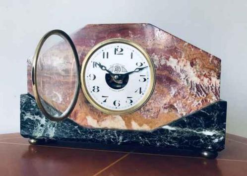 Léon Hatot ATO, Paris - schitterende marmeren mantelklok, Antiek en Kunst, Antiek | Klokken, Verzenden