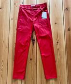 Jane Lushka (nep) leren broek - Rood leer - Maat XS / 34 36, Kleding | Dames, Broeken en Pantalons, Nieuw, Ophalen of Verzenden
