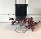 Grote glazen kelkglas, bokaal, zwart glas, Antiek en Kunst, Antiek | Glas en Kristal, Ophalen of Verzenden