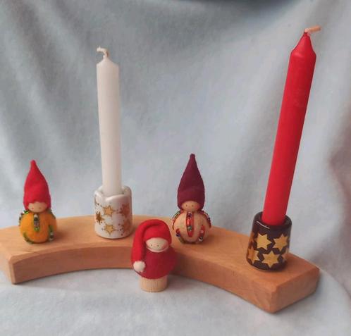 Kerst jaarring steker Vrije School Seizoenstafel Advent, Hobby en Vrije tijd, Vilt, Nieuw, Figuurtje(s), Wolvilt, Verzenden